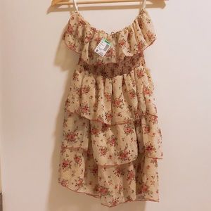 Brand new strapless floral layered dress